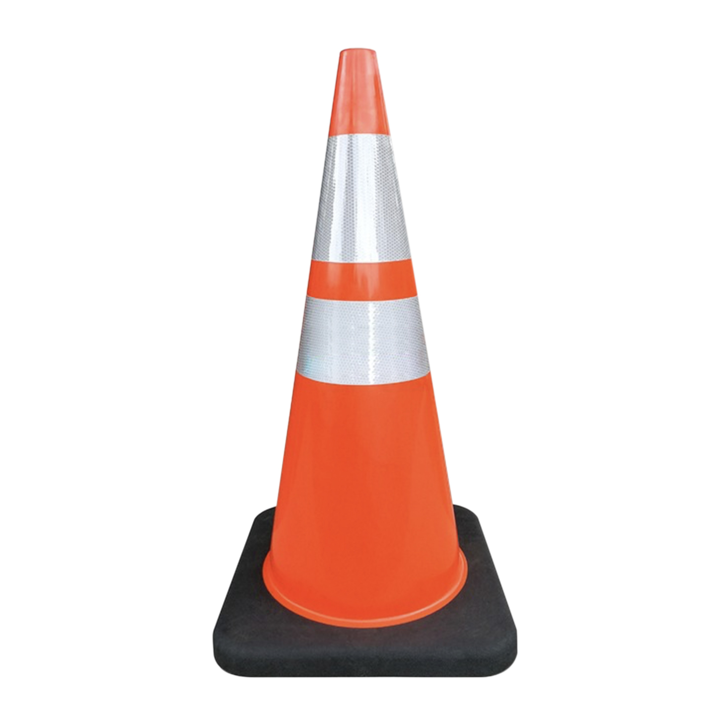 28" Orange Cone with Reflective Tape and 7lbs Black